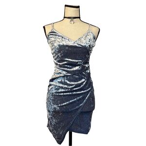 Charlotte Russe Crushed Velvet Asymmetrical Mini Dress | Size Medium